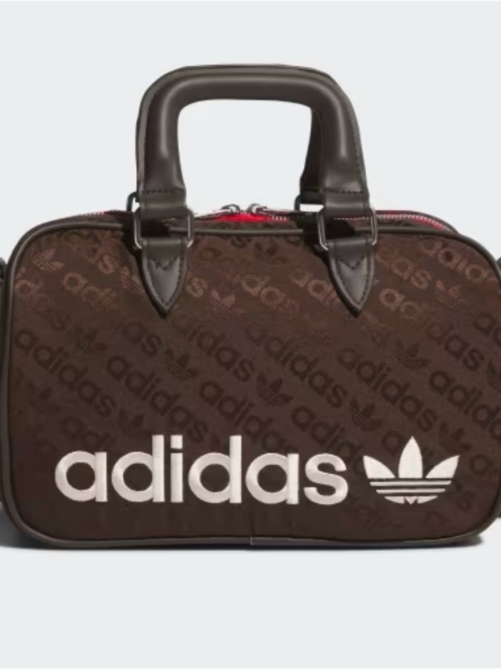 adidas Brown and White Logo Duffel Satchel